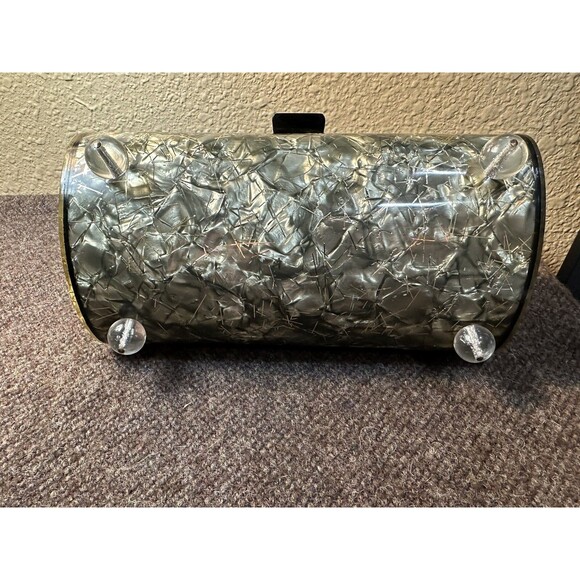 Vintage 1950’s Gilli Originals Clear Carved Lucite Box Bag - Picture 11 of 14